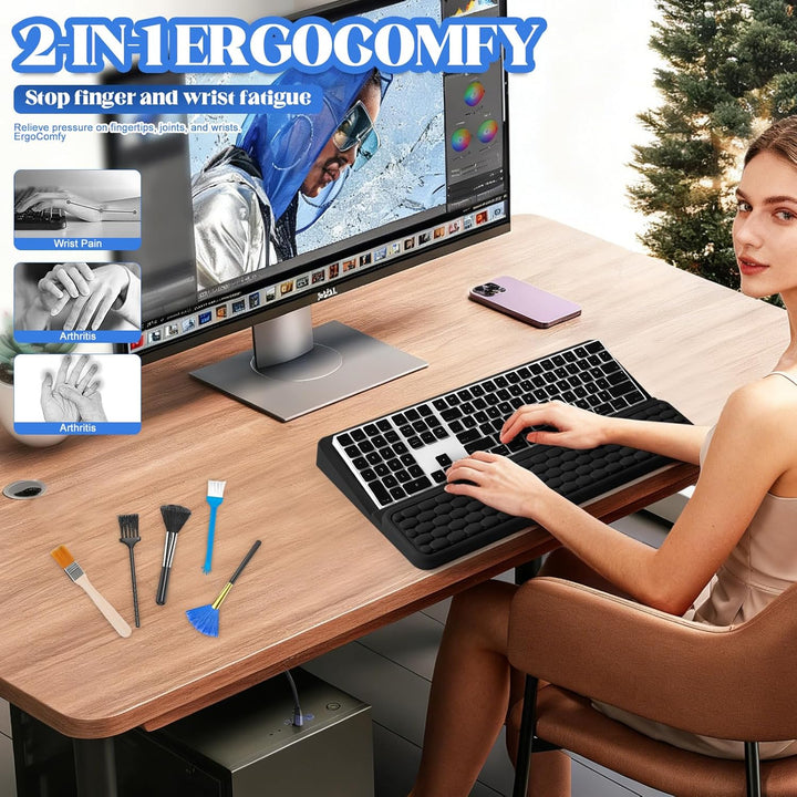 Keyboard Wrist Rest – Weiche Handballenauflage aus Memory-Schaum, rutschfeste grosse Tastaturauflage