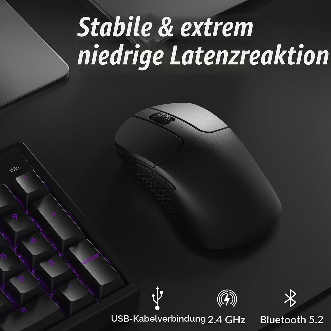 Keychron M3 Kabellose optische Maus, 2.4 GHz/Bluetooth 5.2, 1000 Hz, programmierbarer, PixArt 3311 S