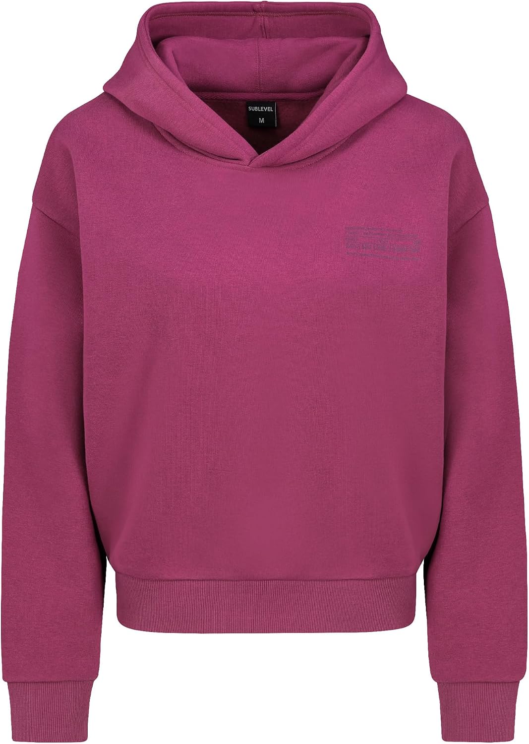 Sublevel Damen Basic Pullover Hoodie mit Mini-Print S Rosa, S Rosa