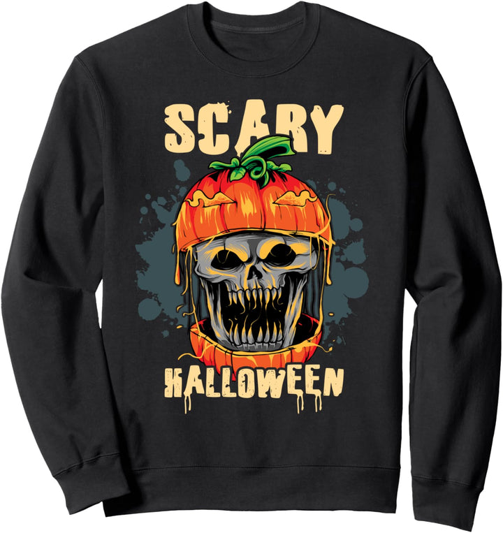 Halloween Scary Skull Pumpkin Sweatshirt