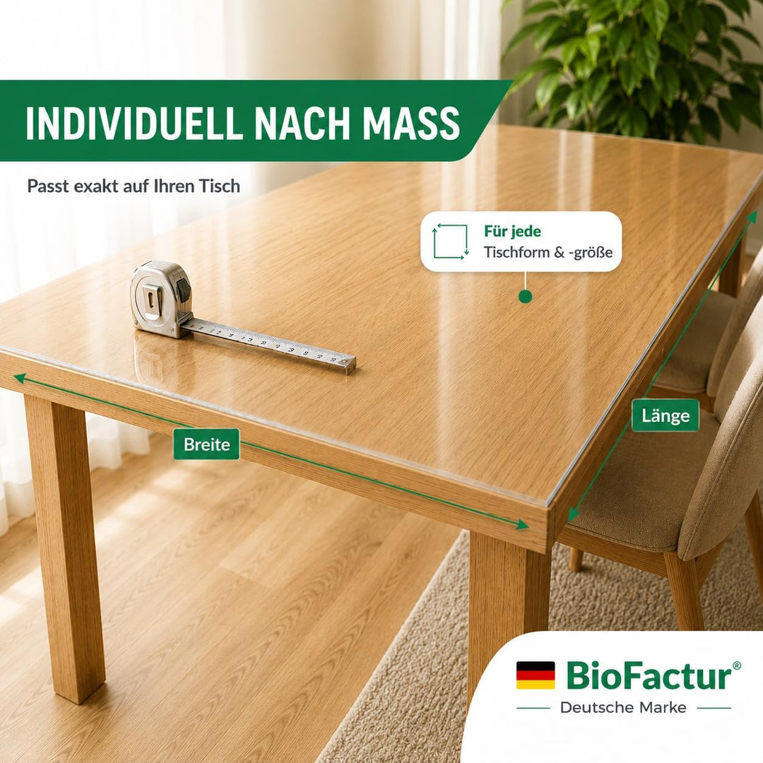 Tischfolie transparent nach mass | glasklar durchsichtige tischdecke | 2 mm tischschutz transparent