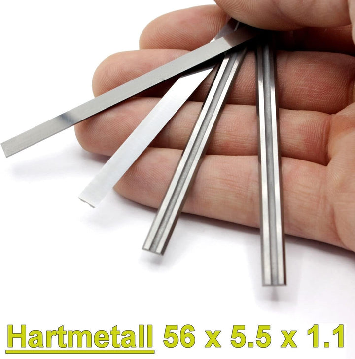 4 Stück Hartmetall Hobelmesser Messer HM Wendemesser für Bosch Elektrohobel Akku Hobel GHO 12V-20/56