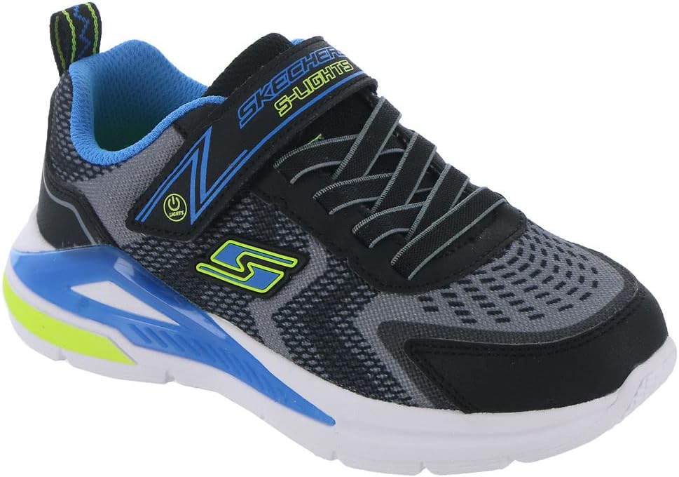 Skechers Jungen 401660l Bkyb Sneaker 30 EU Black Charcoal Textile Yellow Blue Trim, 30 EU Black Char