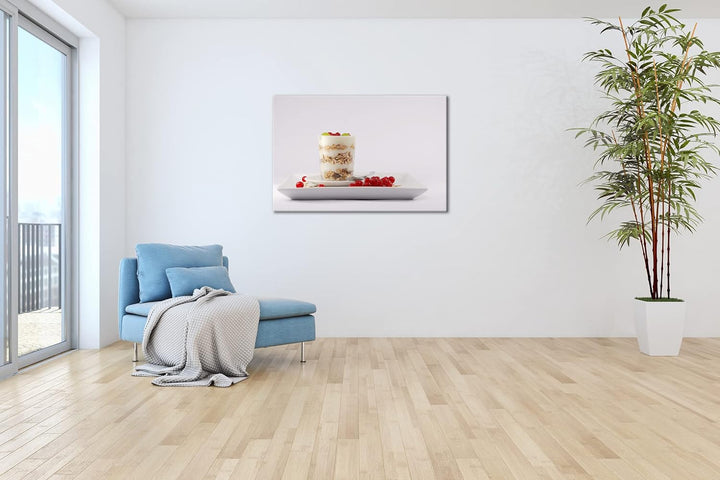 deyoli gesundes Müsli Frühstück im Format: 80x60 als Leinwandbild, Motiv fertig gerahmt auf Echtholz