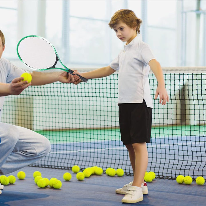 Kinder Tennisschläger, Langlebige Tennisschläger aus Eisenlegierung, Anfänger Übungsschläger mit Bal