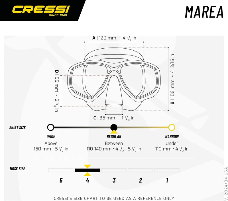 Cressi Tauchmaske Marea Einheitsgrösse Gelb/Weiss, Einheitsgrösse Gelb/Weiss