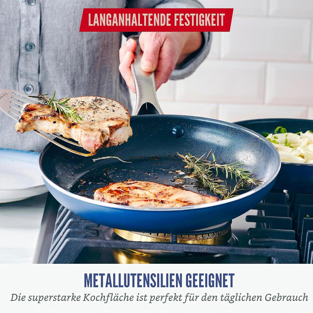 Blue Diamond Cookware Diamantstruktur Keramik Antihaft, 26 cm Bratpfanne, Eierbratpfanne, PFAS-frei,