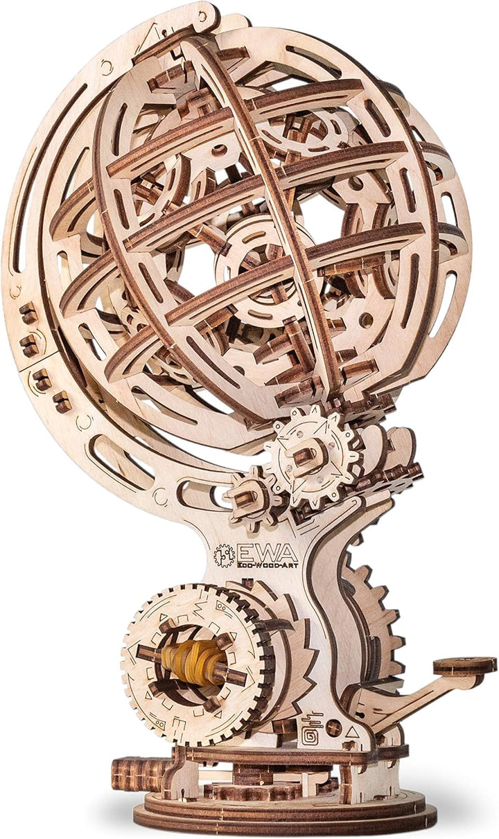 EWA Eco-Wood-Art Globus EWA EcoWoodArt 3D Holzpuzzle für Jugendliche und Erwachsene-Mechanisches Glo