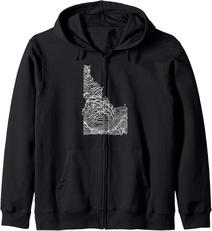 Idaho Division – Unbekannt Elevations Joy Plot Retro-Karte Kapuzenjacke