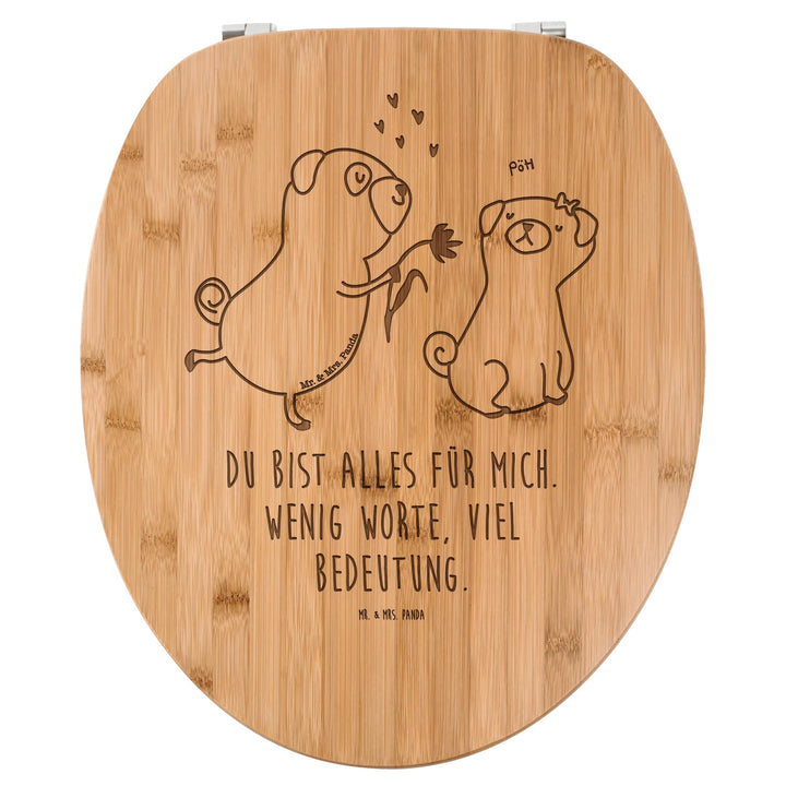 Mr. & Mrs. Panda WC Sitz Mops verliebt - Geschenk, Toilette, Klobrille, Hundemotiv, Haustier, WC-Sit