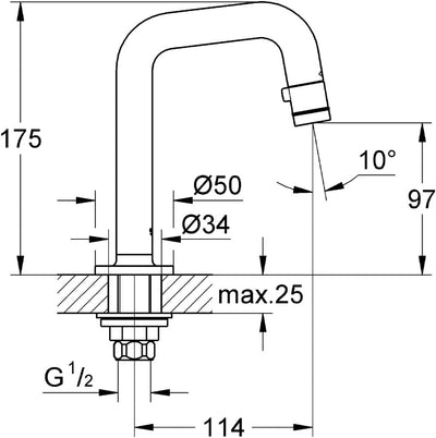 GROHE Universal Waschtisch-Standventil, 7-Grad-Auslauf, chrom 20202000, Standventil