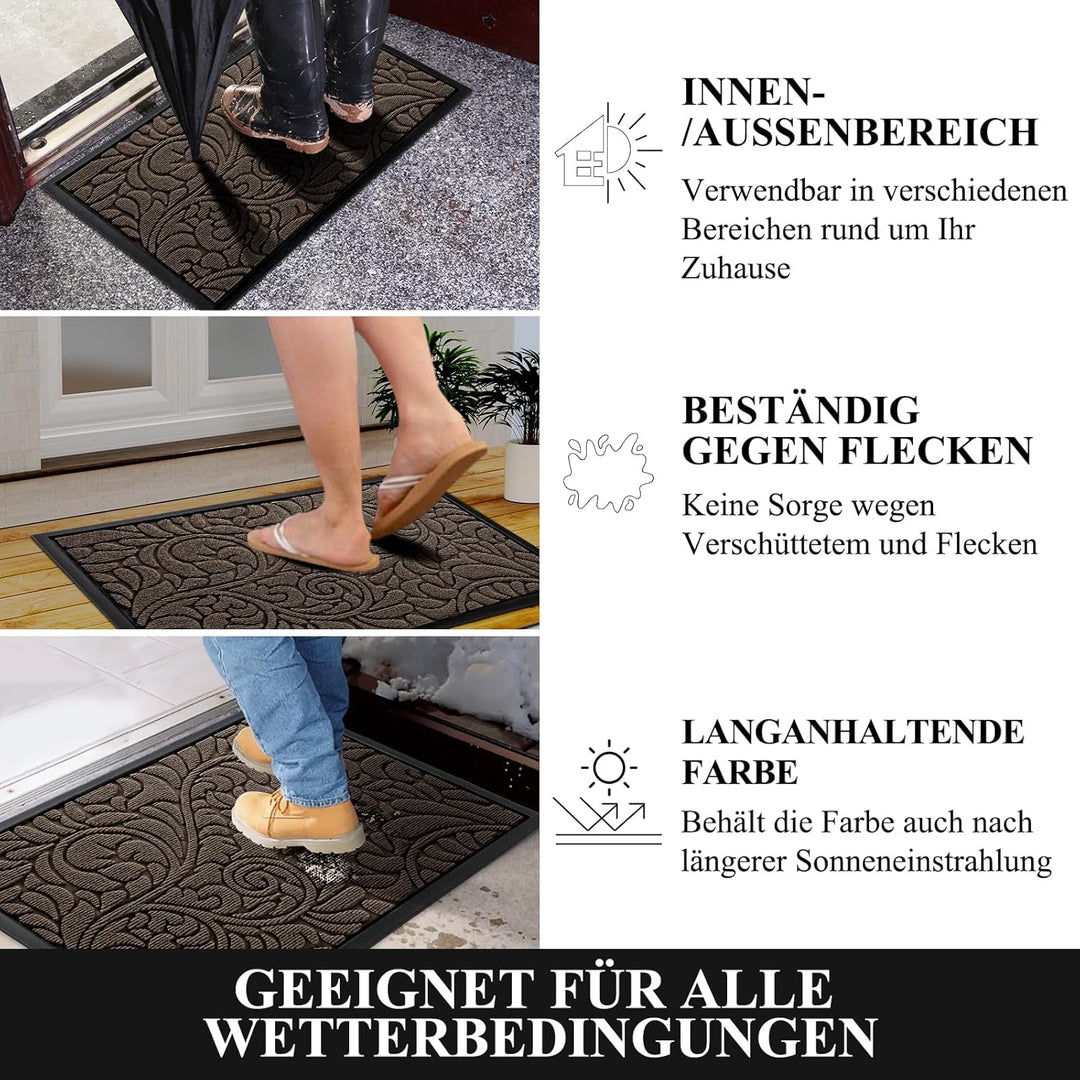 Yimobra Fussmatten - Innen und Aussen, Waschbar Fussmatte, Rutschfester Schmutzfänger Teppich für Ei