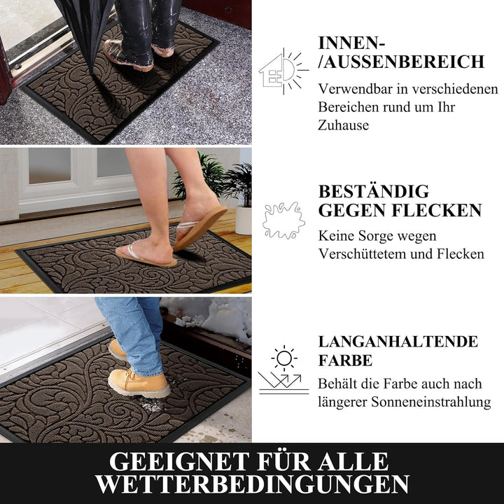 Yimobra Fussmatten - Innen und Aussen, Waschbar Fussmatte, Rutschfester Schmutzfänger Teppich für Ei