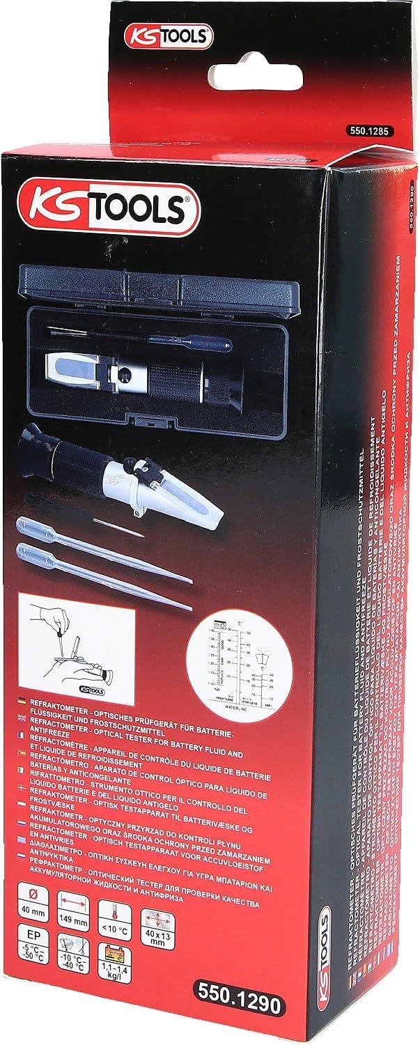KS Tools 550.1290 Refraktometer Kühlflüssigkeit / Batteriesäure