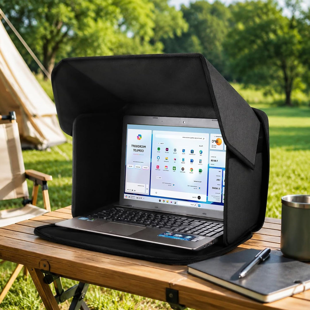 Universal Laptop Sonnenschutz, Sichtschutzhaube, Laptopzelt, Blendschutz für Bildschirm, Laptop Sonn