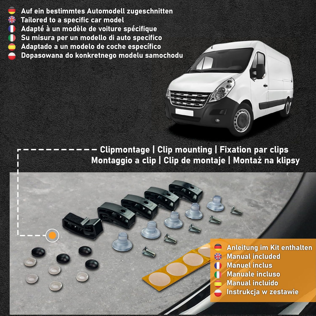 CHROMEMASTER | Auto Zubehör; Steinschlagschutz; Motorhaubenabdeckung Kompatibel mit Renault Master 2