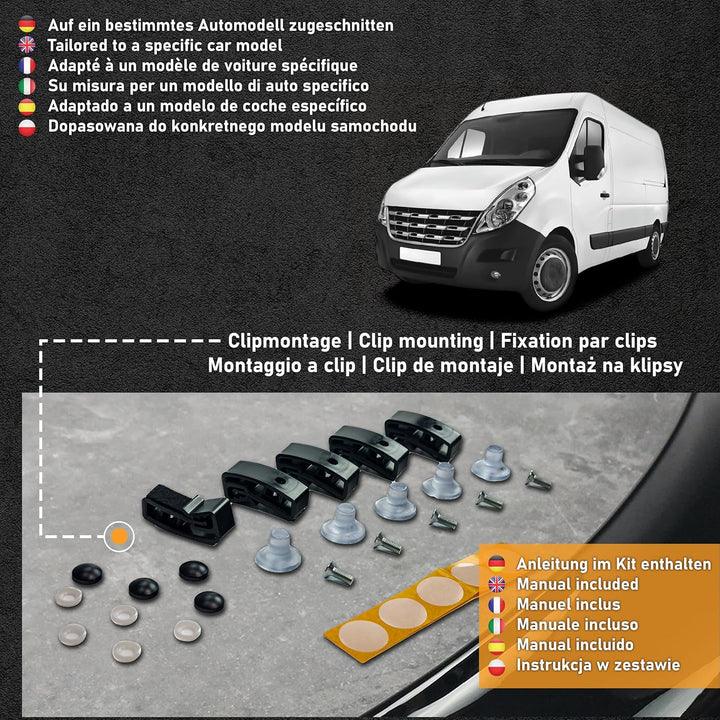 CHROMEMASTER | Auto Zubehör; Steinschlagschutz; Motorhaubenabdeckung Kompatibel mit Renault Master 2