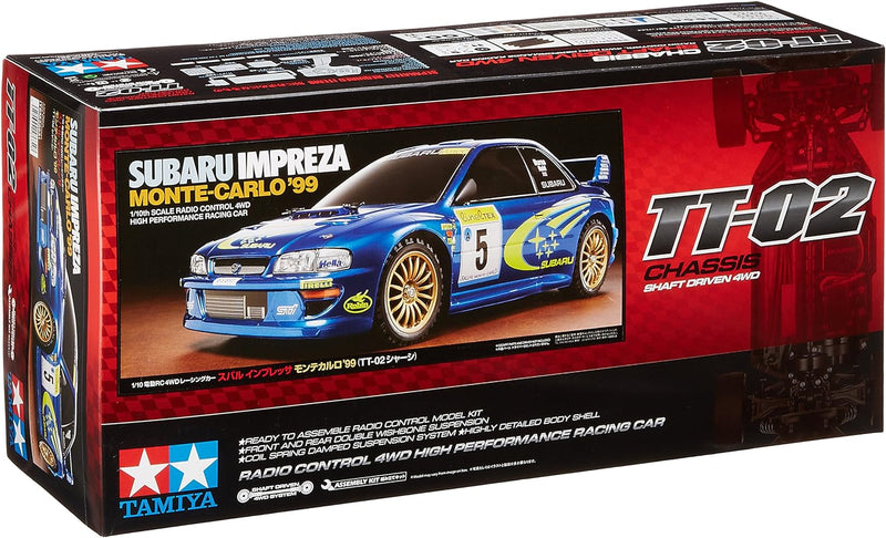 Tamiya 58631-1:10 RC Subaru Impreza MC 99 TT-02, ferngesteuertes Auto, RC Fahrzeug, Modellbau, Bausa