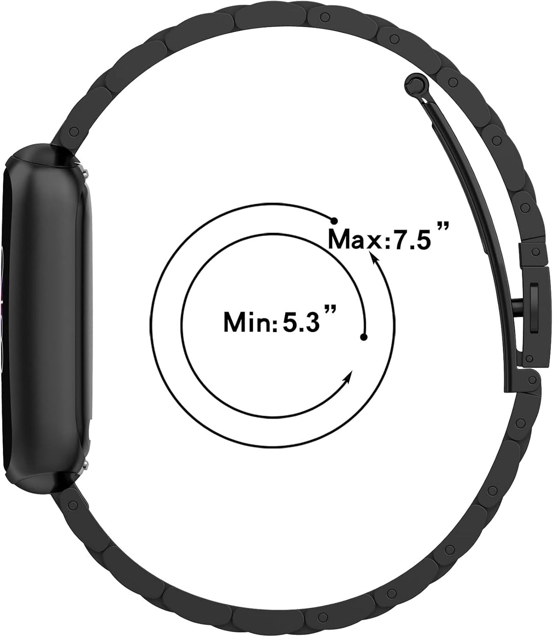 Chofit Kompatibel mit Fitbit Luxe Armband, Ersatzarmband, verstellbar, Edelstahl, Metall, Business-B