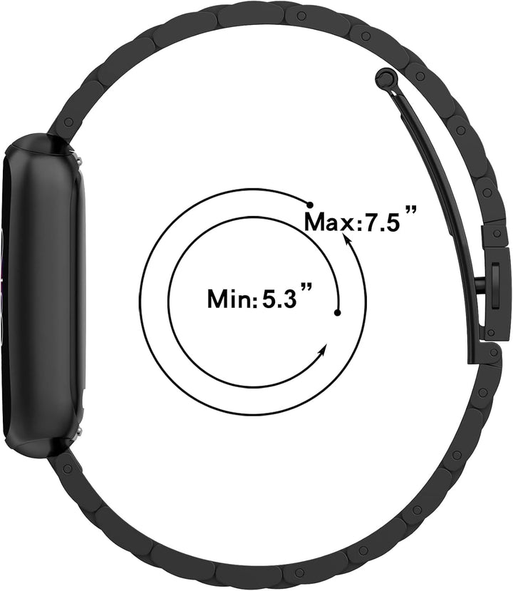 Chofit Kompatibel mit Fitbit Luxe Armband, Ersatzarmband, verstellbar, Edelstahl, Metall, Business-B