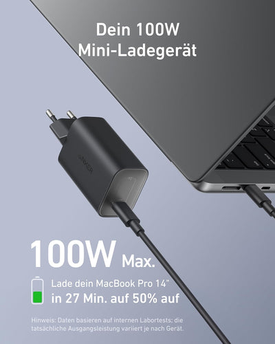 Anker Nano Ladegerät, 100W MacBook Ladegerät, Netzteil für MacBook, iPad, iPhone 16, Galaxy, und all