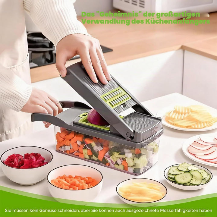 16-in-1 Gemüse Schneider, Gemüseschneider Mandoline Gemüsehobel – Multifunktionaler Küchenzerkleiner