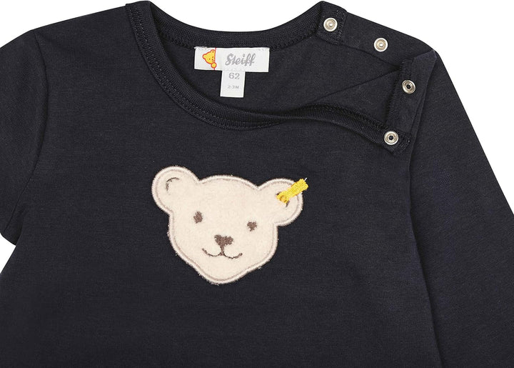Steiff Unisex Baby T Langarm Teddykopf Ohne Squeezer Shirt 56 Steiff Navy, 56 Steiff Navy