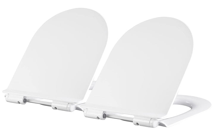 BadeStern WC Deckel: 2er-Set flache WC-Sitze, D-Form, mit Absenkautomatik (antibakterieller Toilette