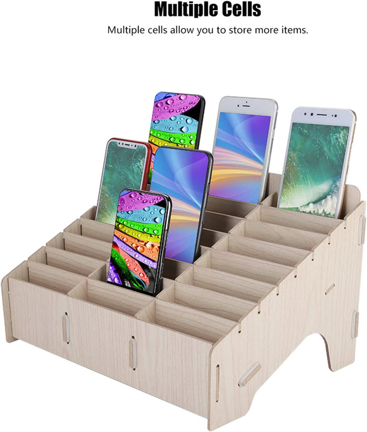 Handy Aufbewahrungsbox, Bambus Ladestation Desktop aus Holz Handy Verwaltungs Telefon Desktop Handyh