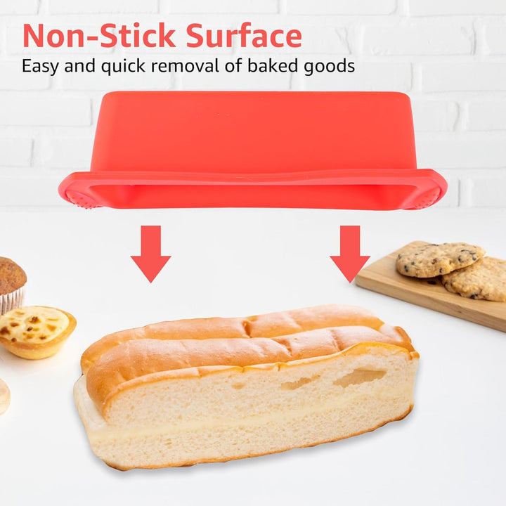FWEEK 6 Stück Brotbackform Silikon Backformen, 27x13x6.5cm Kastenform Brot Silikon Backform, Antihaf