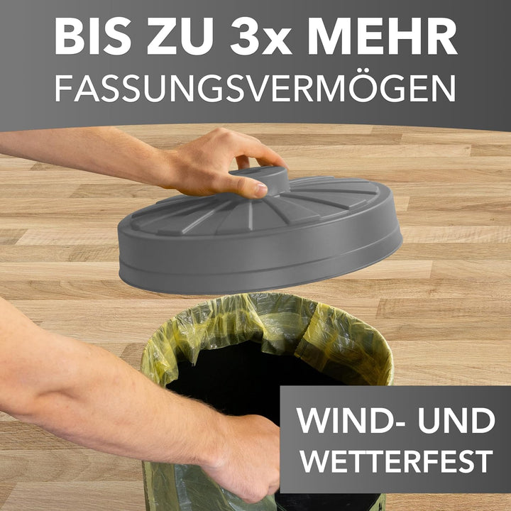Sacktonne schwarz mit grauem Deckel - für Gelber Sack Ständer Müllsackständer, Müllständer, Wertstof