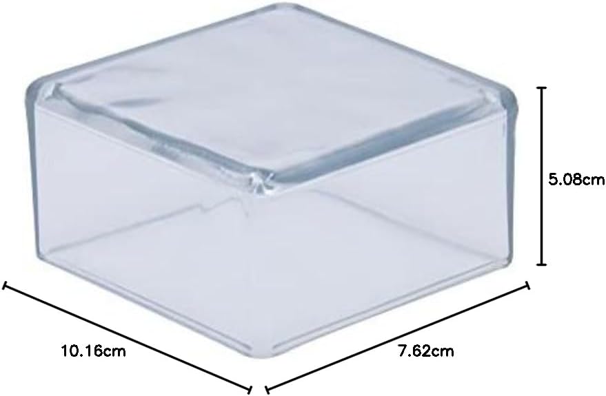 Flyshop Stuhlbeinkappen aus PVC, Kratzfest, quadratisch, 70 x 70 mm (7,0 x 7,0 cm), transparent, 12