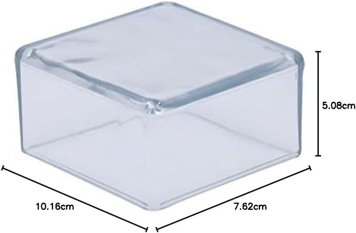 Flyshop Stuhlbeinkappen aus PVC, Kratzfest, quadratisch, 70 x 70 mm (7,0 x 7,0 cm), transparent, 12