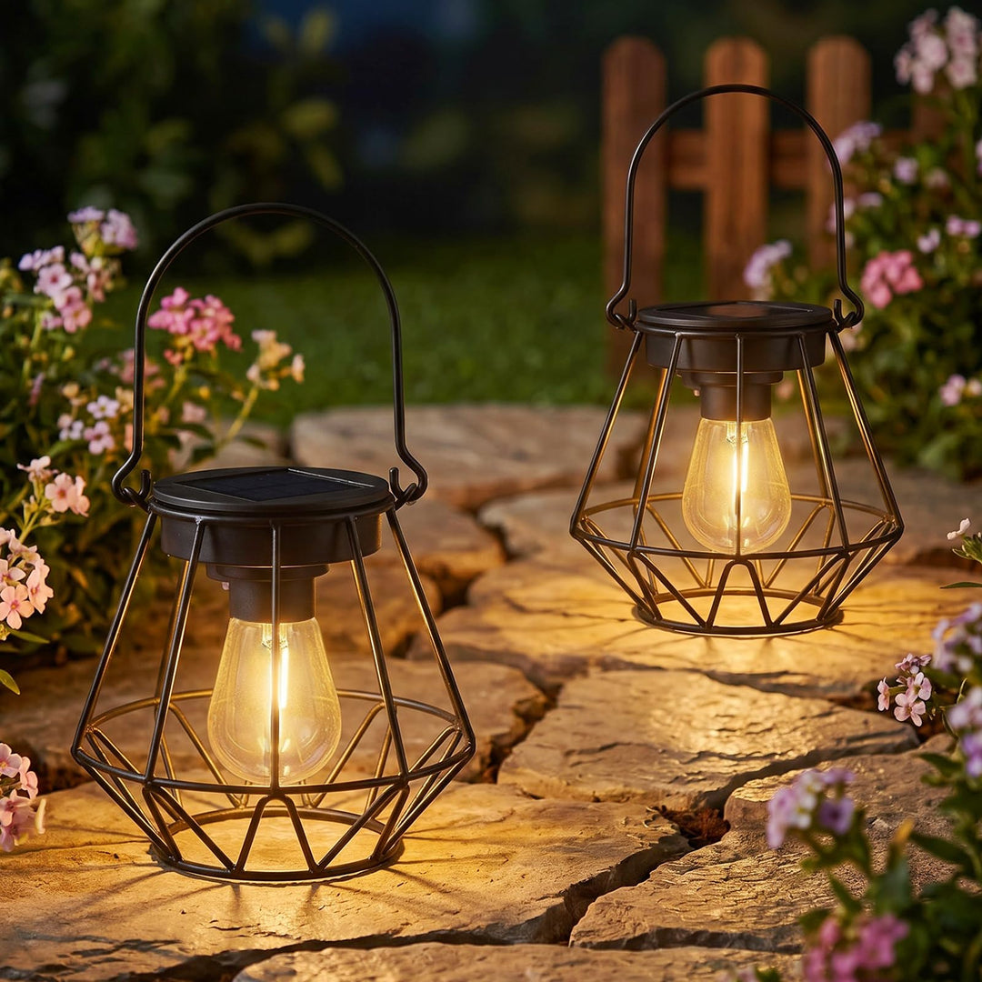 Kimjo Solarlaterne für Aussen - Solarlampen für Aussen Garten Hängend Stehend IP65 Wasserdicht - Son