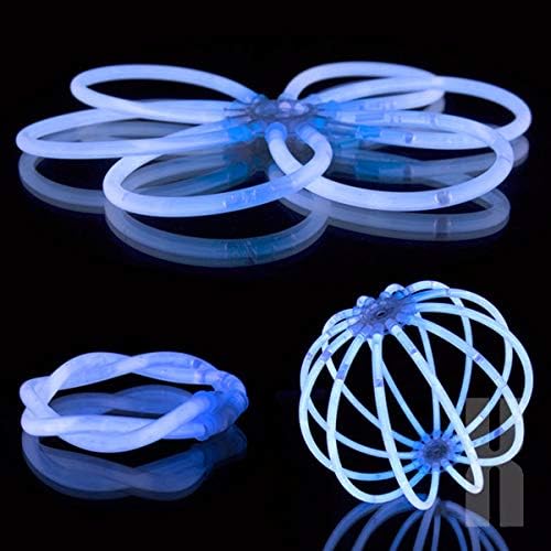 KNIXS 1000x Arm-Knicklichter – Gletscherweiss/Weiss leuchtend inkl. 1000x 3D-Verbinder und je 20x Kr