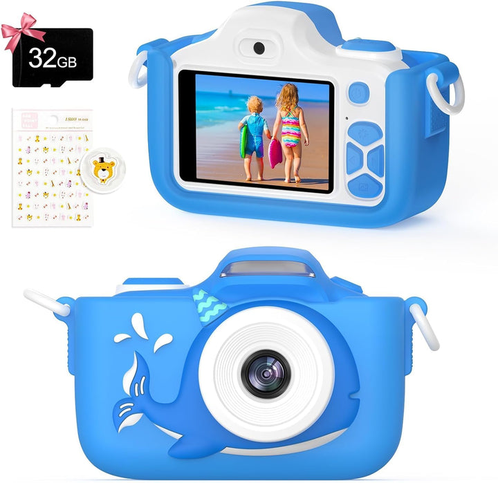 Kriogor Kinder Kamera, Digital Fotokamera Selfie und Videokamera mit 16 MP/Dual Lens/ 2 Inch Bildsch