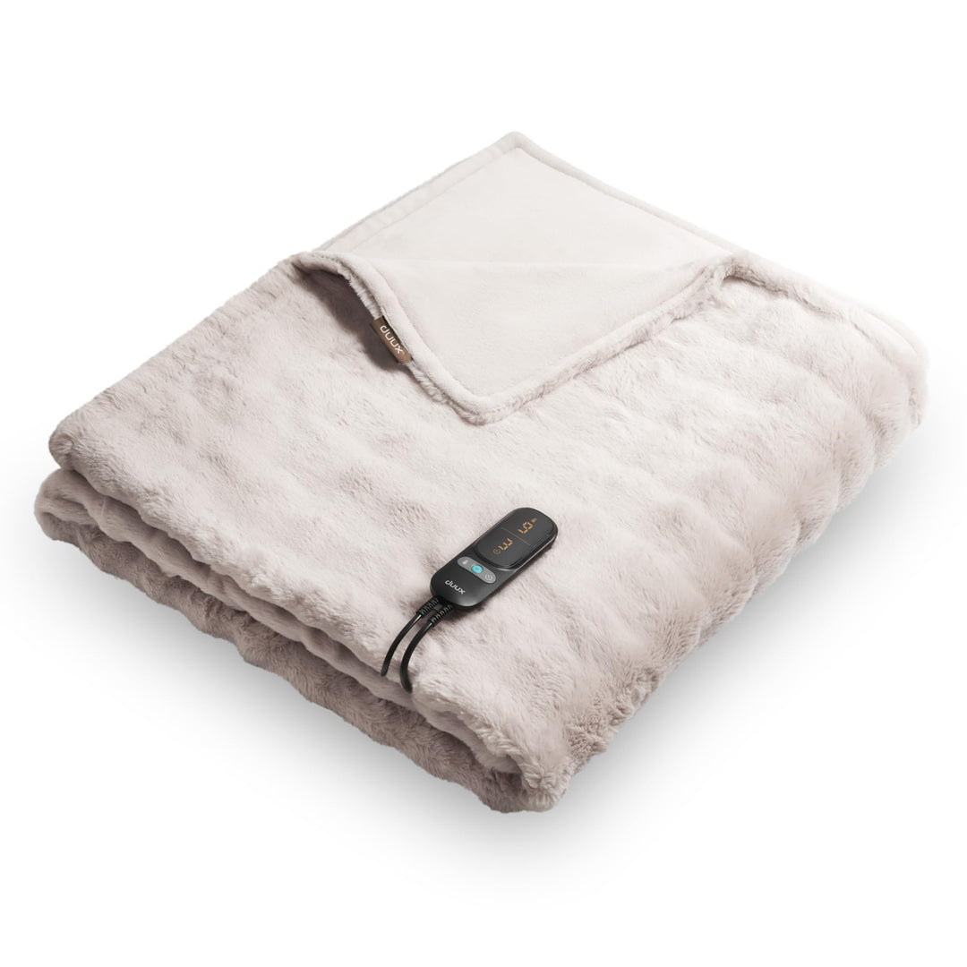Duux Yentl Bubble Elektrische Wärmedecke – 200x200 cm – Extra Weich – 9 Heizstufen & Timer – Waschba