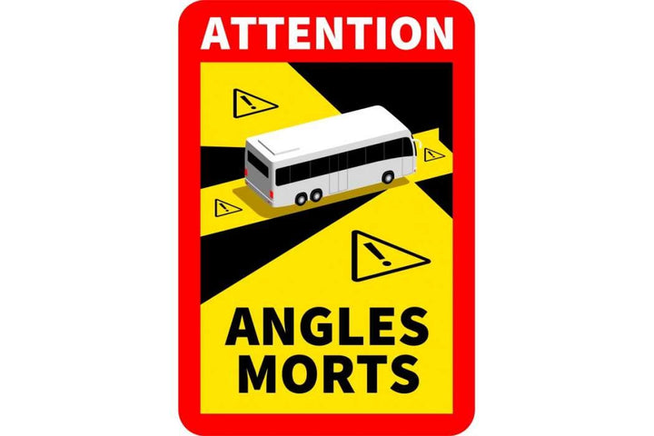 30 Stück Attention Angles Morts für Bus / Wohnwagen 25 x 17 cm Aufkleber Sticker Hinweiszeichen Schi