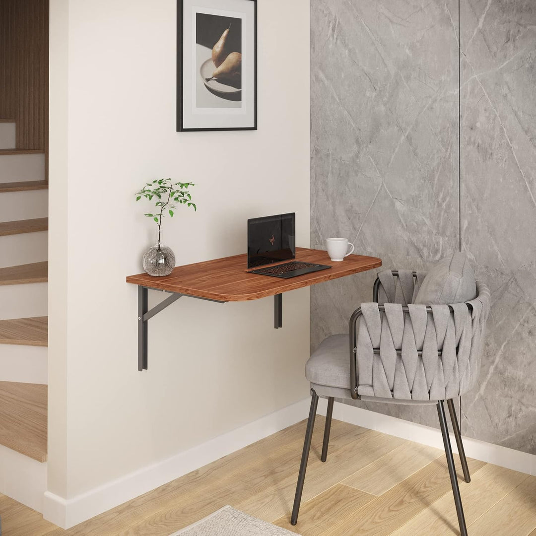 AKKE Klapptisch Wandklapptisch Esstisch - Klappbar Faltbar Platzsparend - Abgerundete Ecken - 110cm