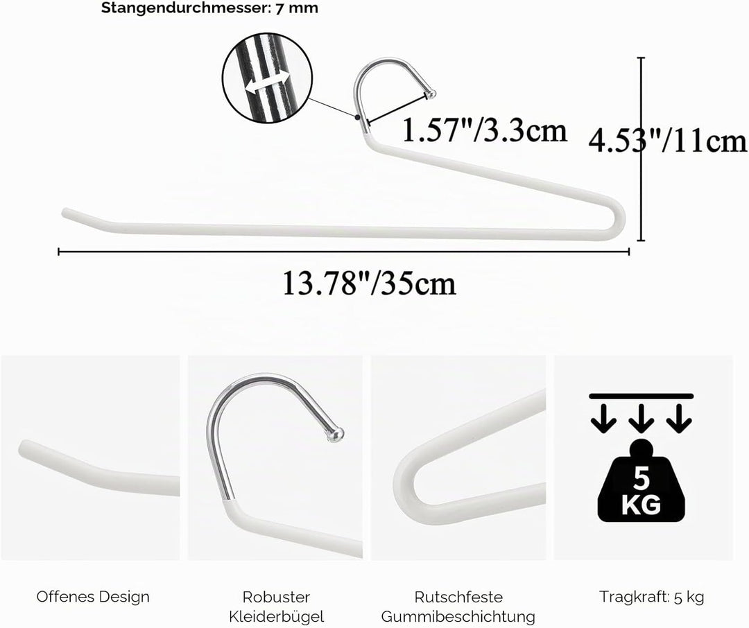 SHIMOYAMA Hosenbügel, Metall, rutschfest, Einzelstange, offenes Ende, Kleiderbügel für Jeans, Hosen,