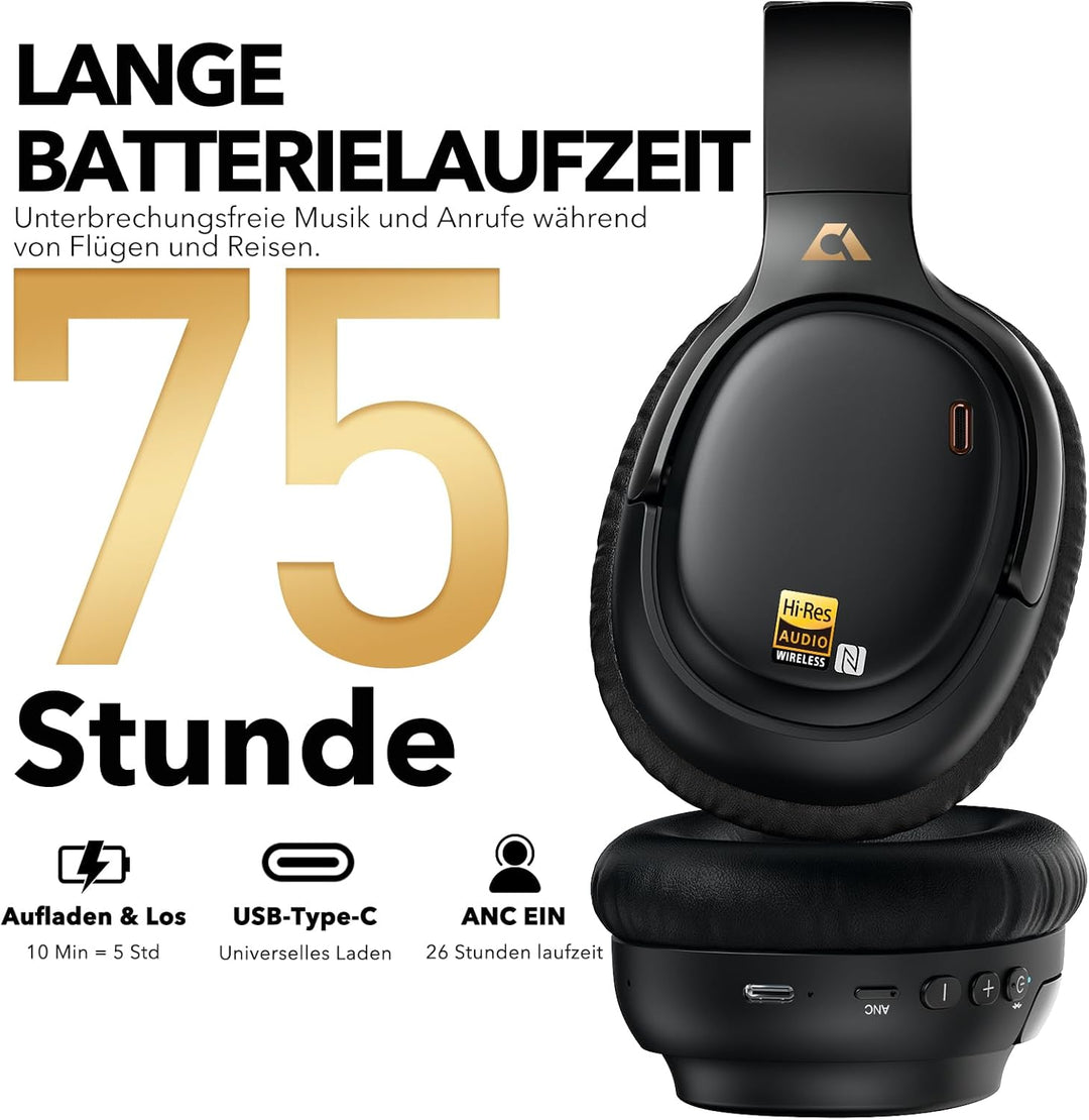1Mii AI E700 Kabellose Bluetooth Over-Ear-Kopfhörer mit Active Noise Cancelling, Hi-Res Audio LDAC/a
