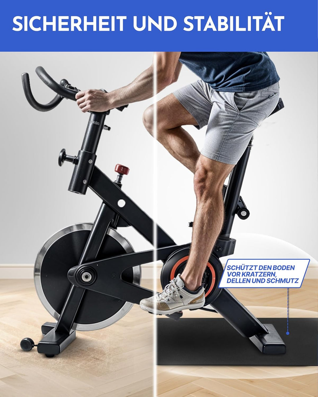 NEOLYMP Bodenschutzmatte Fitnessgerät - Laufband Matte 8mm Dicke - langlebig, rutschfest & stossdämp