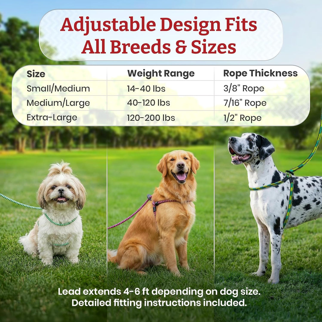 Harness Hundeleine mit Geschirr. Medium/Large 40-170 lbs rose, Medium/Large 40-170 lbs rose