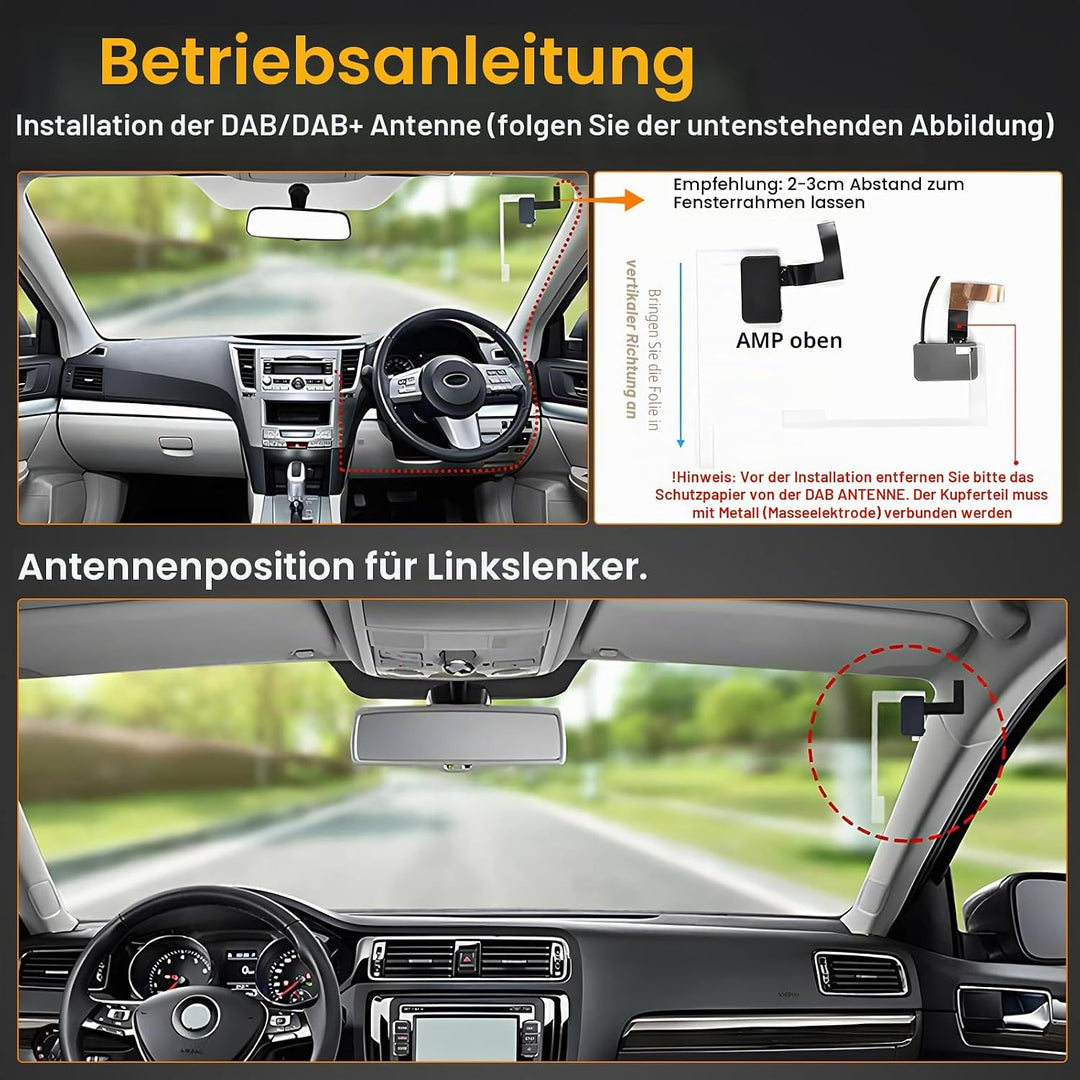 DAB DAB+ Empfänger für Android Autoradio, DAB Box für Digitalradioempfänger DAB+ Tuner mit Antenne,