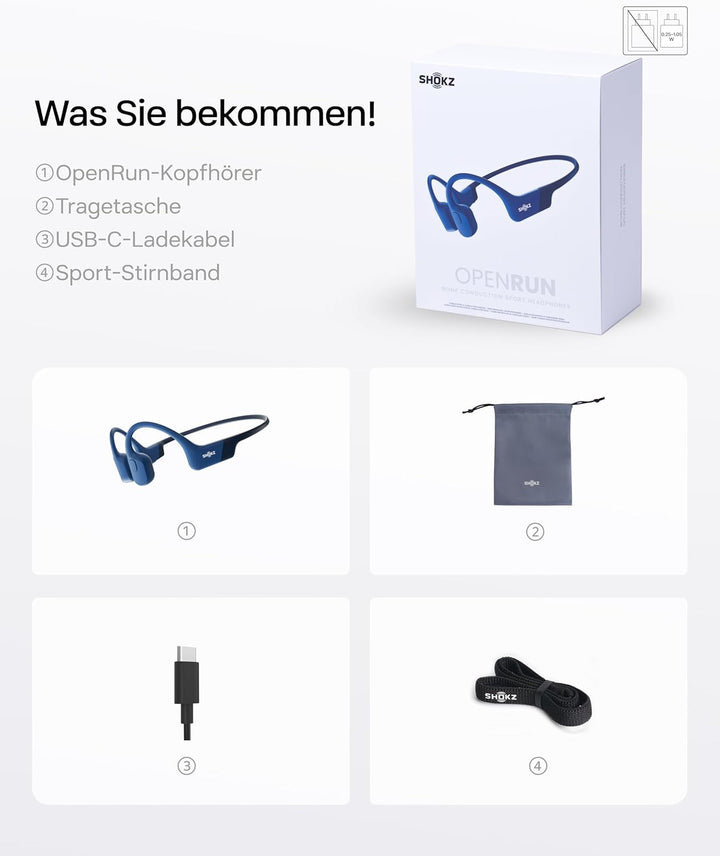 SHOKZ OpenRun Knochenschall Kopfhörer, Open-Ear Sport Bluetooth Kopfhörer mit Noise-Cancelling Mikro