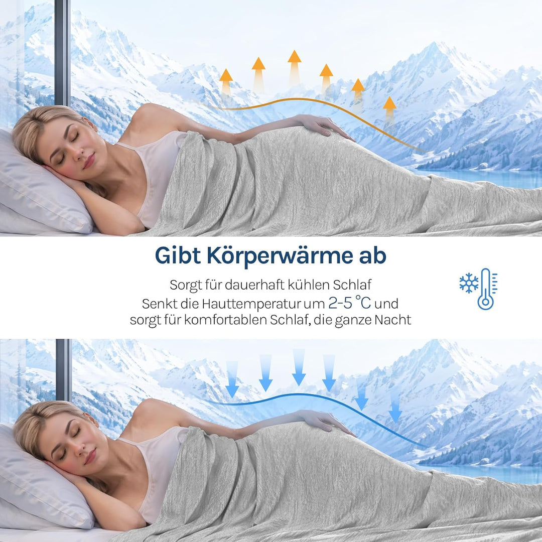 WOLTU Kühldecke mit Q-Max>0.45 fürs Schlafen, Sommerdecke Selbstkühlende Decke Mikrofaser Arc-Chill,