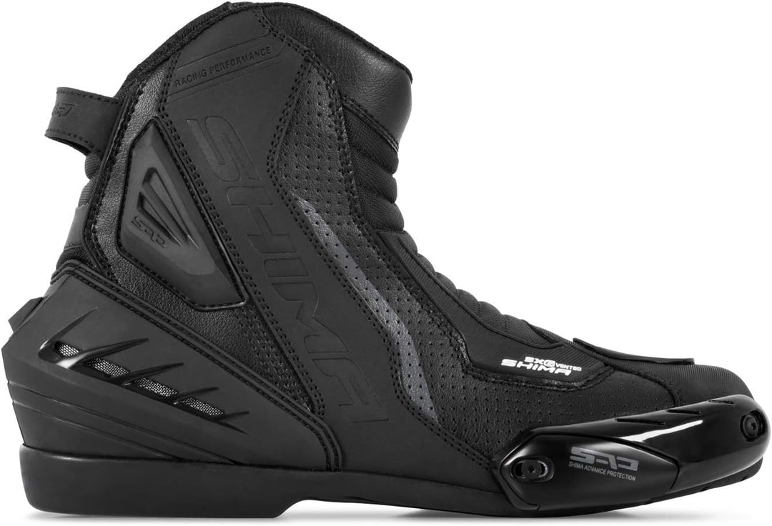 SHIMA SX-6 Men, Motorradsteifel Herren | Verstärkte Leder Motorradschuhe mit Seitlichem Reissverschl
