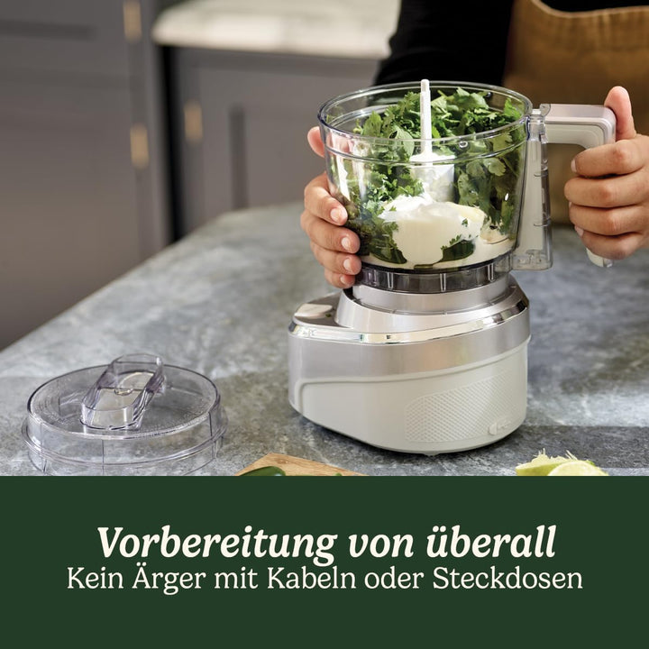 CUISINART RMC100E Mini-Zerkleinererer, kabellos, Li-Ion-Akku, USB-Ladegerät, spülmaschinenfestes Zub
