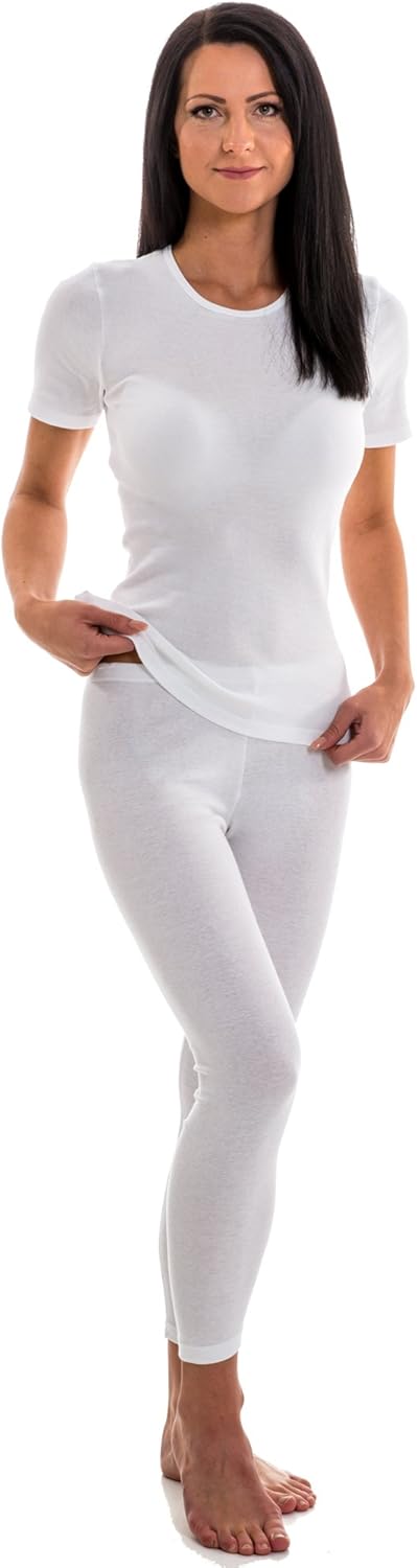 HERMKO 1800 3er Pack Damen Kurzarm Unterhemd aus 100% Bio-Baumwolle M Weiss, M Weiss