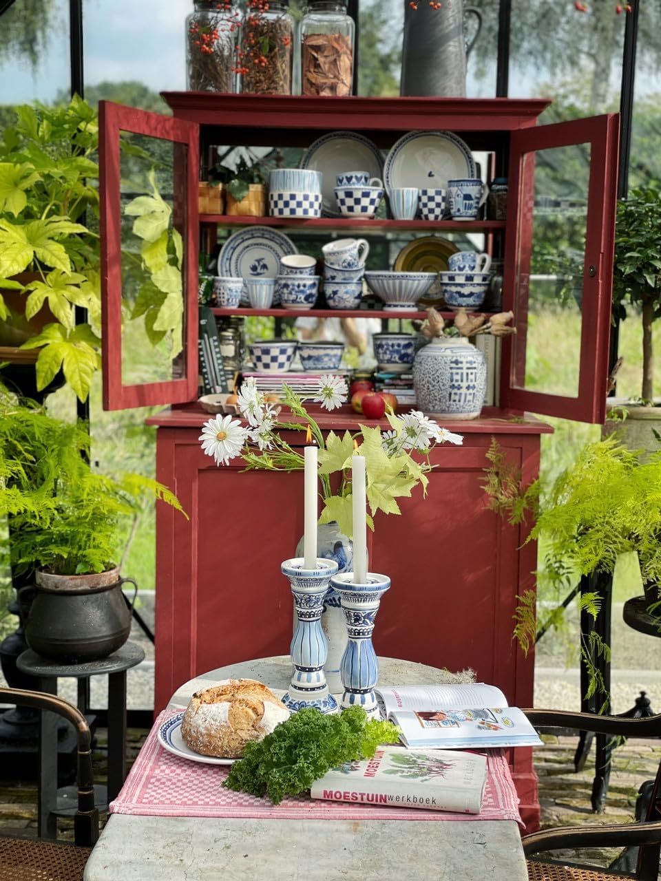 Tiefes Teller Delfts Blond Ø23 cm – Keramikteller mit Tulpenmotiv im Delfter Blau Diep Bord Tulp Del